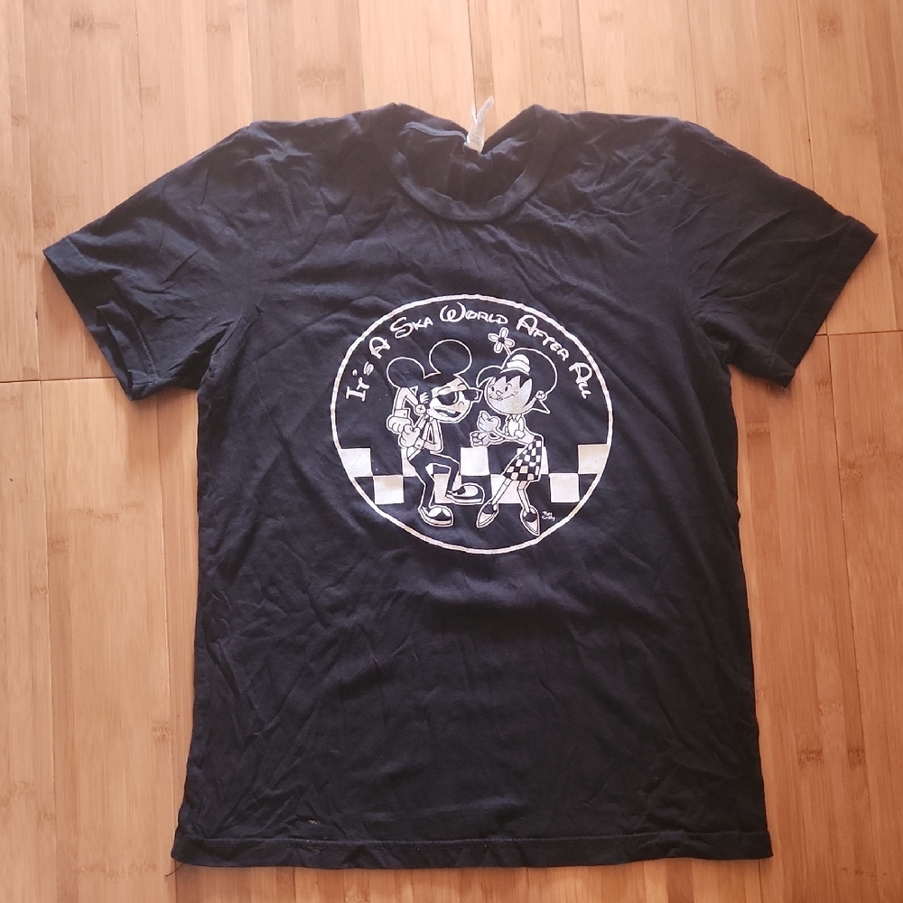 Black Graphic T-Shirt with Cartoon Print